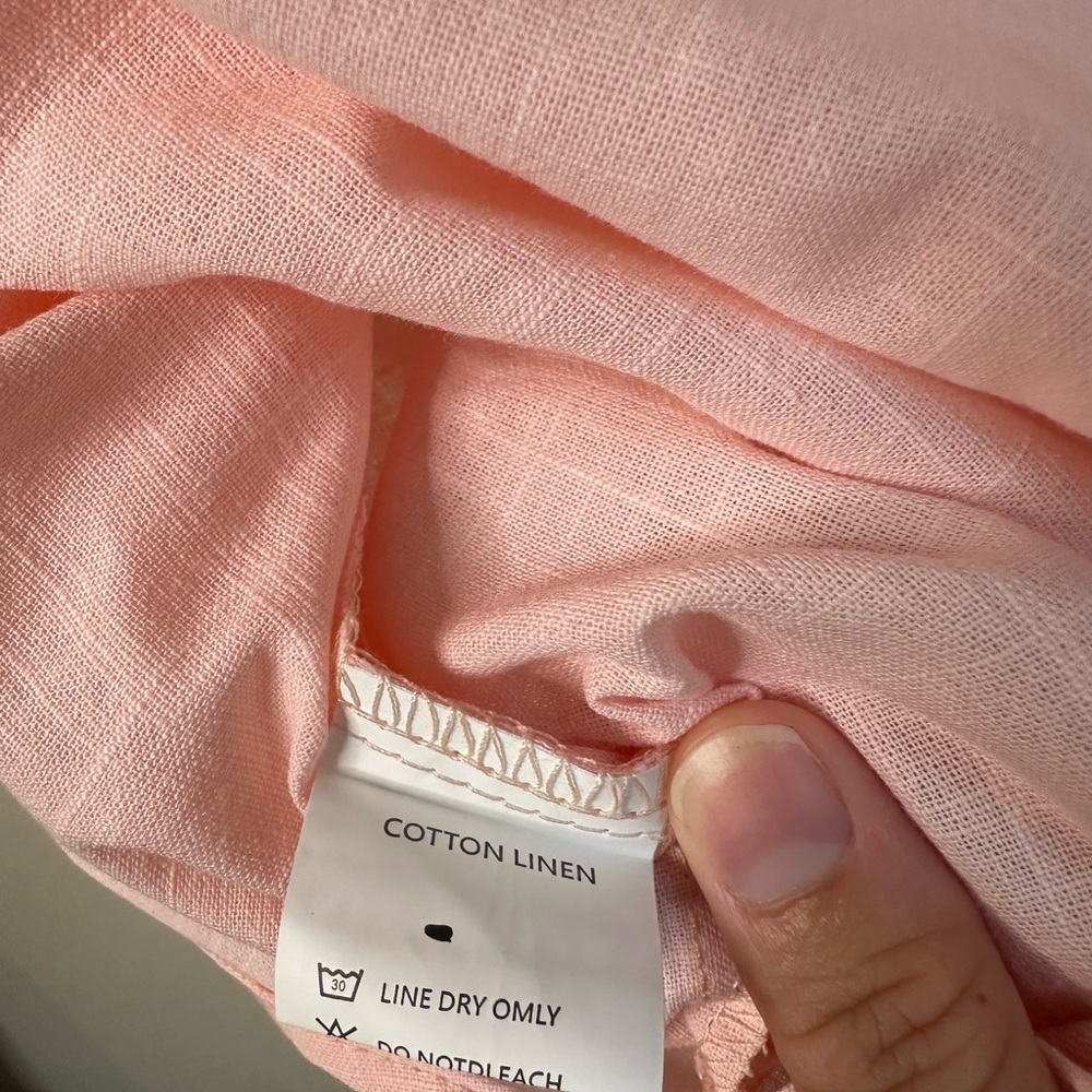 NWT Ouku Pink Cotton Linen Shirt Size XL - Picture 5 of 5